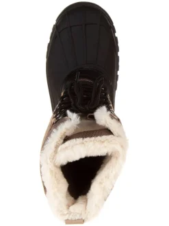 Winterboots in Schwarz/ Beige