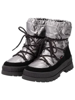 Winterstiefel in Silber/ Schwarz