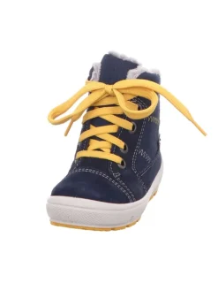 Winterstiefelette GROOVY in blau/gelb