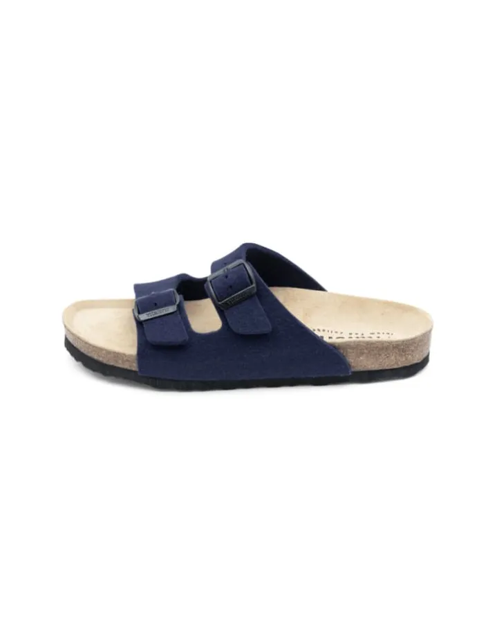 Wollfilz Pantoletten in marine