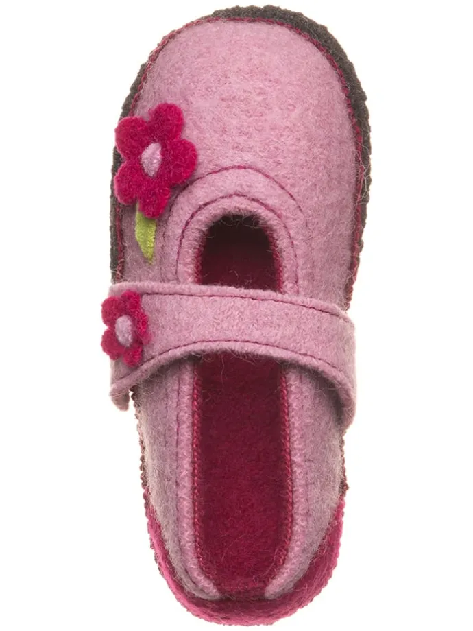 Wollfilz-Hausschuhe "Becky" in Rosa