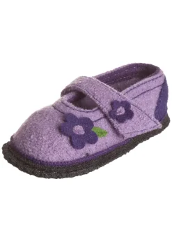 Wollfilz-Hausschuhe "Becky" in Lila/ Anthrazit