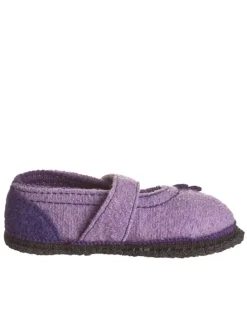 Wollfilz-Hausschuhe "Becky" in Lila/ Anthrazit