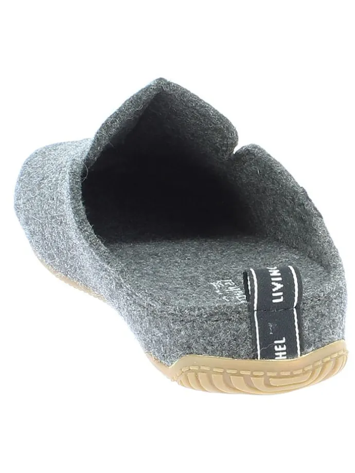 Woll-Hausschuhe "Gipfelkreuz" in Anthrazit