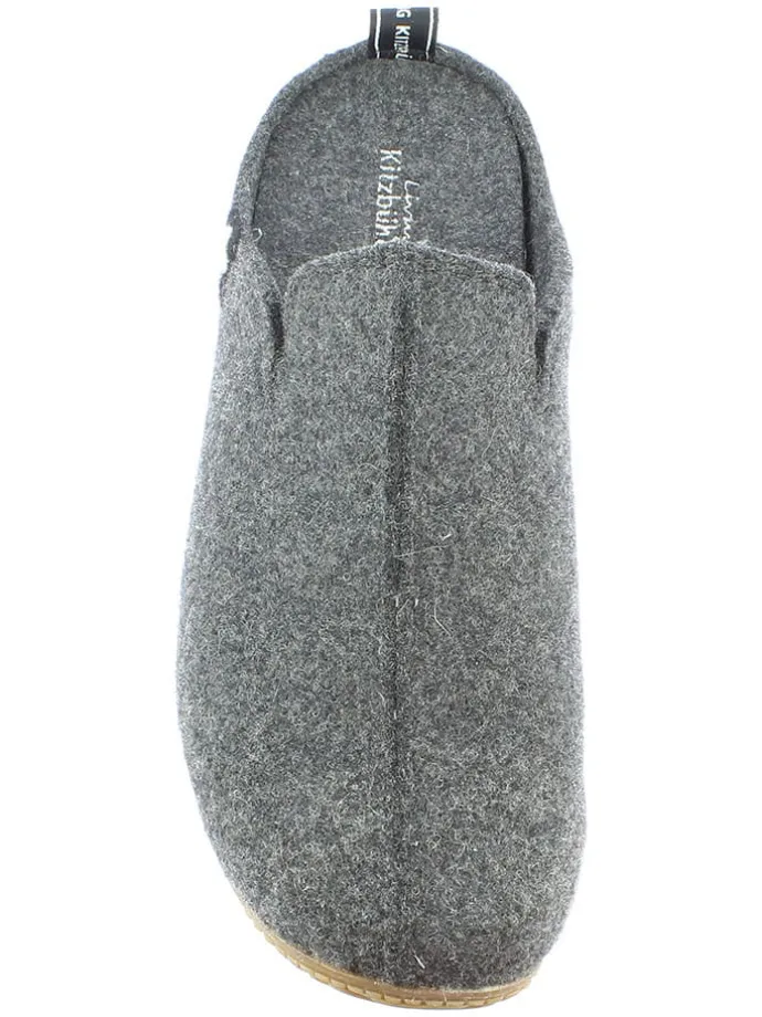 Woll-Hausschuhe "Gipfelkreuz" in Anthrazit