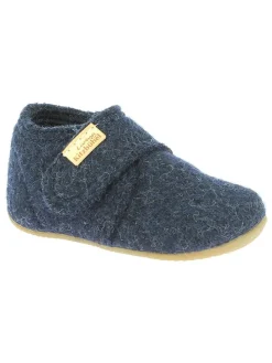 Woll-Hausschuhe in Dunkelblau