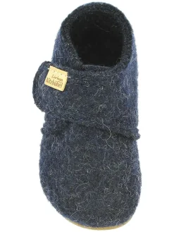 Woll-Hausschuhe in Dunkelblau