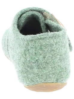 Woll-Hausschuhe in Dunkelgrün