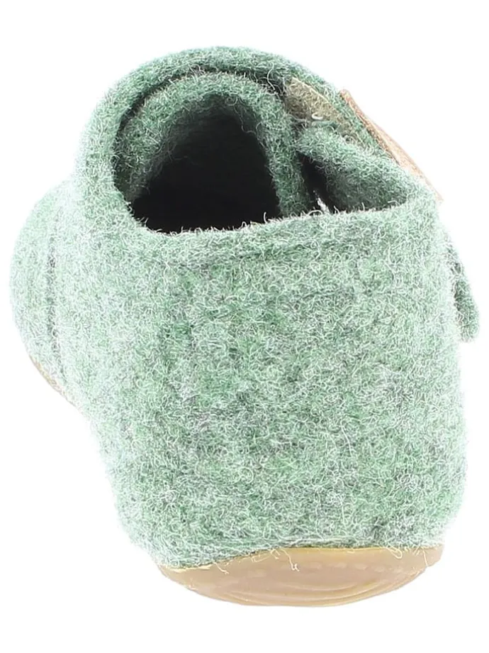 Woll-Hausschuhe in Dunkelgrün