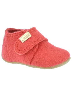 Woll-Hausschuhe in Rot