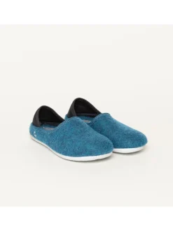 Wool Slip-On Kids petrol/grey