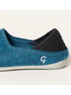 Wool Slip-On Kids petrol/grey
