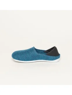 Wool Slip-On Kids petrol/grey