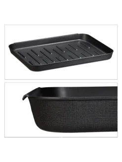 6x Schuhabtropfschale in Schwarz - (B)35 x (H)3 x (T)27 cm