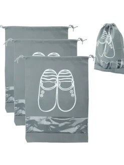 3x Schuhbeutel in GRAU