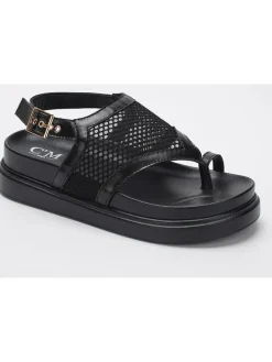 Zehensandaletten in Schwarz