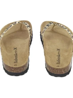 Zehentrenner in Beige/ Braun