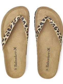 Zehentrenner in Beige/ Braun