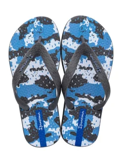 Zehentrenner in Blau/ Bunt