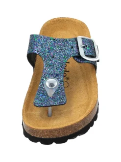 Zehentrenner in blau glitter