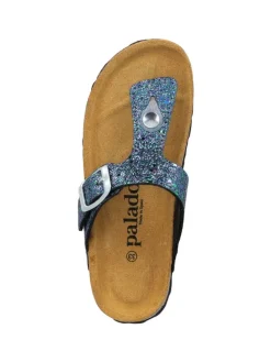 Zehentrenner in blau glitter