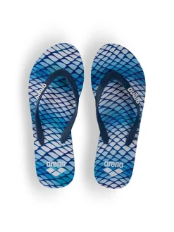 Zehentrenner in Blau/ Weiß