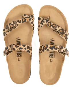 Zehentrenner in Braun/ Beige