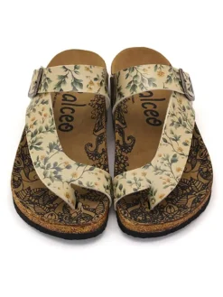 Zehentrenner in Gelb/ Grün