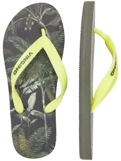 Zehentrenner in Grau/ Grün