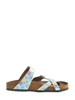 Zehentrenner in Hellblau/ Bunt