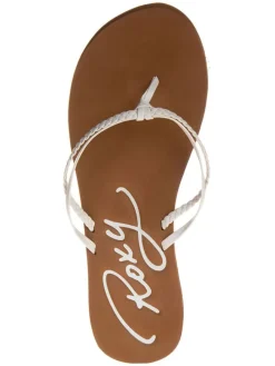 Zehentrenner in Hellbraun/ Weiß