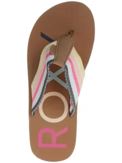 Zehentrenner in Hellbraun/ Bunt