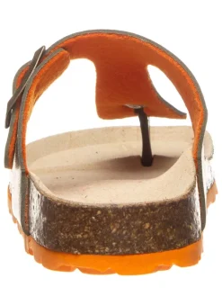 Zehentrenner in Khaki/ Orange