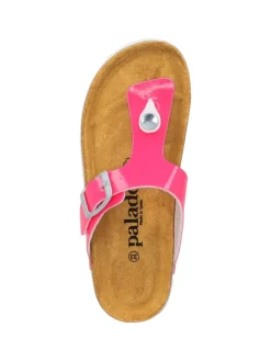 Zehentrenner in pink neon lack