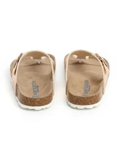 Zehentrenner in Rosa/ Gold