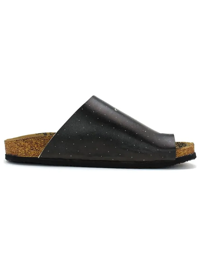 Zehentrenner in Schwarz/ Creme