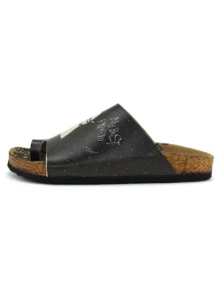 Zehentrenner in Schwarz/ Creme