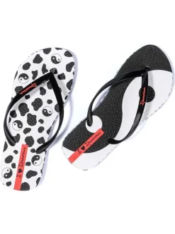 Zehentrenner in Schwarz/ Orange