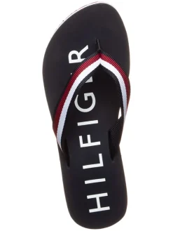 Zehentrenner in Schwarz/ Rot/ Weiß