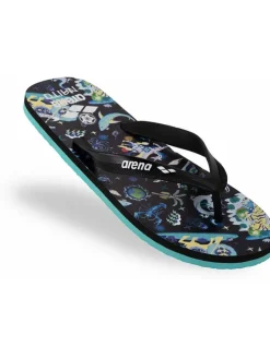 Zehentrenner in Schwarz/ Türkis