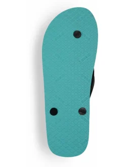 Zehentrenner in Schwarz/ Türkis