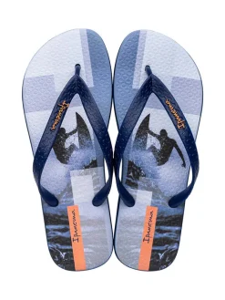 Zehentrenner in Weiß/ Blau