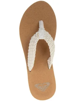 Zehentrenner in Weiß/ Hellbraun