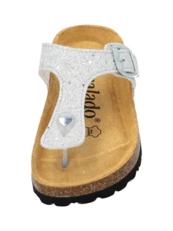 Zehentrenner in weiss glitter