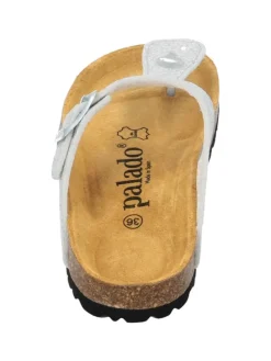 Zehentrenner in weiss glitter